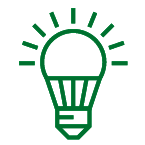 Green lightbulb icon