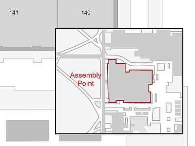 Assembly point map for evacuation