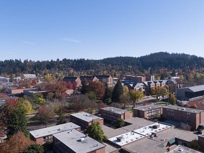 Arial view of UO campus