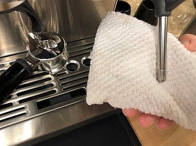 Espresso wand safe cleaning