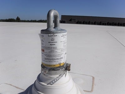 Roof top fall protection stem anchor point