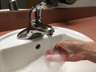 Hand washing to prevent cold or flu